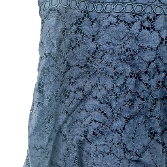 Loft sleeveless black lace ruffle v neck dress women’s size 4 - Picture 4 of 9